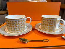 Load image into Gallery viewer, JW1017 Hermes Golden Mosaic Tea Set / 5-Piece Porcelain Collection