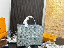Load image into Gallery viewer, LB1395 LV Onthego Denim Tote /34 cm 25 cm