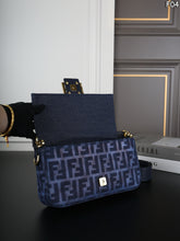 Load image into Gallery viewer, FF324 Fendi Baguette Denim Shoulder Bag / 26 x 13 cm