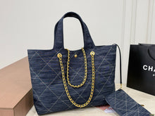 Load image into Gallery viewer, CC1353 Chanel Denim Tote Bag / 43 x 33 cm