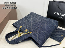 Load image into Gallery viewer, CC1353 Chanel Denim Tote Bag / 43 x 33 cm