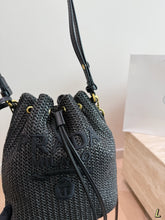 Load image into Gallery viewer, PD375 Prada Raffia Woven Bucket Bag / 19 x 23 cm