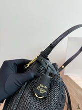 Load image into Gallery viewer, PD375 Prada Raffia Woven Bucket Bag / 19 x 23 cm