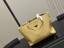 Load image into Gallery viewer, PD377 Prada Woven Raffia Tote Bag / 38 x 30 cm