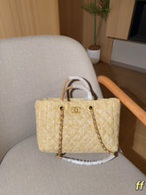 Load image into Gallery viewer, CC1366 Chanel Woven Straw Tote Bag / 31 x 21 x 12 cm