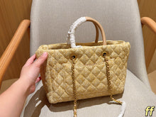 Load image into Gallery viewer, CC1366 Chanel Woven Straw Tote Bag / 31 x 21 x 12 cm