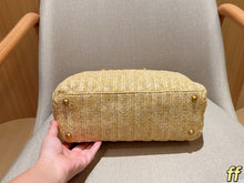 Load image into Gallery viewer, CC1366 Chanel Woven Straw Tote Bag / 31 x 21 x 12 cm