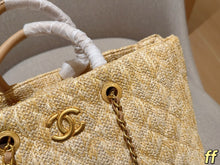 Load image into Gallery viewer, CC1366 Chanel Woven Straw Tote Bag / 31 x 21 x 12 cm