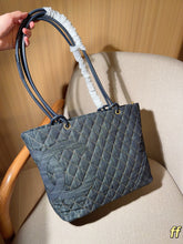 Load image into Gallery viewer, CC1367 Chanel Vintage Denim Tote Bag / 34 x 29 x 16 cm