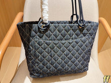 Load image into Gallery viewer, CC1367 Chanel Vintage Denim Tote Bag / 34 x 29 x 16 cm