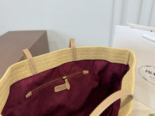 Load image into Gallery viewer, PD379 Prada Raffia Shopping Tote / 38 x 29 cm
