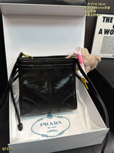 Load image into Gallery viewer, PD380 Prada Bonnie Mini Bag in Black Oil-Wax Leather / 19 x 18 cm
