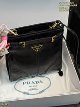 Load image into Gallery viewer, PD380 Prada Bonnie Mini Bag in Black Oil-Wax Leather / 19 x 18 cm