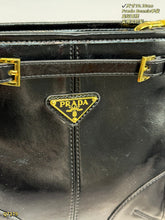 Load image into Gallery viewer, PD380 Prada Bonnie Mini Bag in Black Oil-Wax Leather / 19 x 18 cm