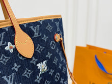 Load image into Gallery viewer, LB1435 Louis Vuitton Neverfull MM Denim/ 34 x 29 cm