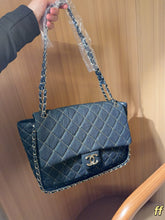 Load image into Gallery viewer, CC1380 Chanel Denim Quilted Airport Bag / 33 x 25 x 13 cm