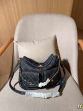 Load image into Gallery viewer, CC1381 Chanel 25P Denim Hobo Messenger Bag / 28 x 23 x 5 cm