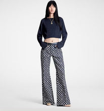 Load image into Gallery viewer, CLTH386 LB Monogram Denim Bootcut Jeans