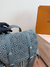 Load image into Gallery viewer, LB1534 LV Christopher PM Backpack in Embossed Denim / 38 x 44 x 12.5 cm