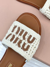 Load image into Gallery viewer, SE1742 Miu Miu Crochet Flat Slides Size 5-11