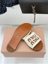 Load image into Gallery viewer, SE1742 Miu Miu Crochet Flat Slides Size 5-11