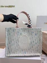 Load image into Gallery viewer, DR651 Dior CD Book Tote 25 with 3D Embroidery / 35 x 28 cm