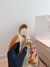 Load image into Gallery viewer, PD393 PRADA Linen & Leather Spliced Tote Bag / 34 x 25 cm