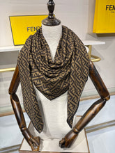 Load image into Gallery viewer, CLTH503 Fendi Cashmere-Silk Square Scarf / 140 × 140 cm / 70% Cashmere + 30% Silk