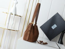 Load image into Gallery viewer, PD334 Small Suede Leather Bucket Bag / HIGHEST QUALITY VERSION / 8.2x8.2x4.7inch