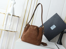 Load image into Gallery viewer, PD334 Small Suede Leather Bucket Bag / HIGHEST QUALITY VERSION / 8.2x8.2x4.7inch