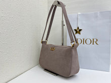 Load image into Gallery viewer, DR688 Dior CD Quilted Suede Underarm Bag Large / 30.5 × 16.5 × 8 cm