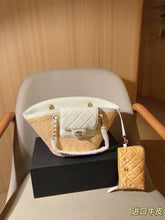 Load image into Gallery viewer, CC1392 Chanel Raffia Tote Bag / 18 x 19 x 12 cm