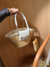 Load image into Gallery viewer, CC1392 Chanel Raffia Tote Bag / 18 x 19 x 12 cm