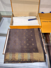 Load image into Gallery viewer, CLTH415 LB Monogram Shine Shawl / 56.1 x 56.1 inches
