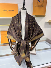 Load image into Gallery viewer, CLTH415 LB Monogram Shine Shawl / 56.1 x 56.1 inches