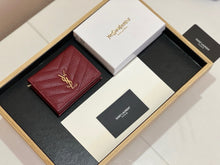 Load image into Gallery viewer, YSK376 CASSANDRE MATELASSÉ FLAP CARD CASE IN GRAIN DE POUDRE LEATHER / 4.3 x 3.3 x 1.1 INCHES