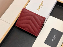 Load image into Gallery viewer, YSK376 CASSANDRE MATELASSÉ FLAP CARD CASE IN GRAIN DE POUDRE LEATHER / 4.3 x 3.3 x 1.1 INCHES