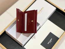 Load image into Gallery viewer, YSK376 CASSANDRE MATELASSÉ FLAP CARD CASE IN GRAIN DE POUDRE LEATHER / 4.3 x 3.3 x 1.1 INCHES