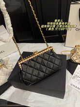 Load image into Gallery viewer, CC1408 Chanel Pearl Chain Quilted Clutch / 20 x 12 cm
