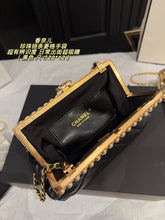 Load image into Gallery viewer, CC1408 Chanel Pearl Chain Quilted Clutch / 20 x 12 cm