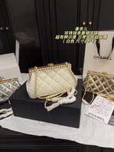 Load image into Gallery viewer, CC1408 Chanel Pearl Chain Quilted Clutch / 20 x 12 cm
