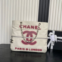 Load image into Gallery viewer, CCCC1412 Chanel Vintage Paris Graffiti Expandable Tote / 38 x 33 cm / HIGHEST QUALITY VERSION