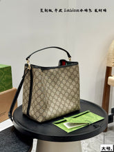 Load image into Gallery viewer, GC725 GG Emblem Small Bucket Bag / 7.5"W x 7.1"H x 4.3"D