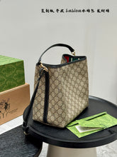 Load image into Gallery viewer, GC725 GG Emblem Small Bucket Bag / 7.5"W x 7.1"H x 4.3"D