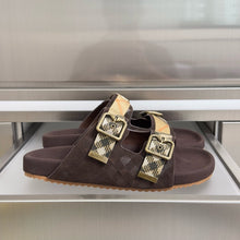 Load image into Gallery viewer, SE1473 Burberry Urchin Check Suede Sandals / Men's Size 8-14