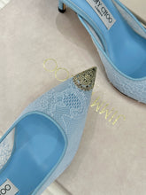 Load image into Gallery viewer, SE1748 Jimmy Choo Lace & Metal Toe High Heel Mules / 10cm / Size 5-12