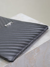 Load image into Gallery viewer, YSK414 CASSANDRE MATELASSÉ Maxi Tablet Pouch in Leather / 14.1x9.6x0.1inch / HIGHEST QUALITY VERSION