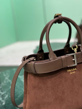 Load image into Gallery viewer, PD317 Medium Prada Buckle Suede Bag with Belt / HIGHEST QUALITY VERSION / 12.6x9x4.3inch