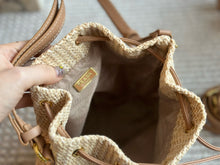 Load image into Gallery viewer, PD281 Crochet and Leather mini-bucket Bag / 7.6x6.8x3.9inch