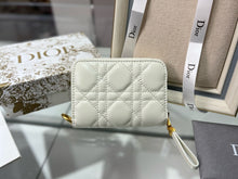 Load image into Gallery viewer, DR345 Dior Caro Compact Zipped Wallet / HIGHEST QUALITY VERSION / 4.5 x 3.5 x 1.5 inches